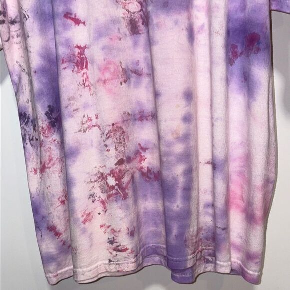 Gildan Purple and Pink Tie-Dye Short Sleeve Tee - Picture 3 of 7